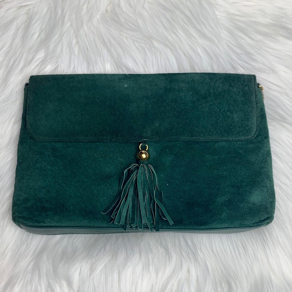 Soft, Green, Suede Bag/ Clutch